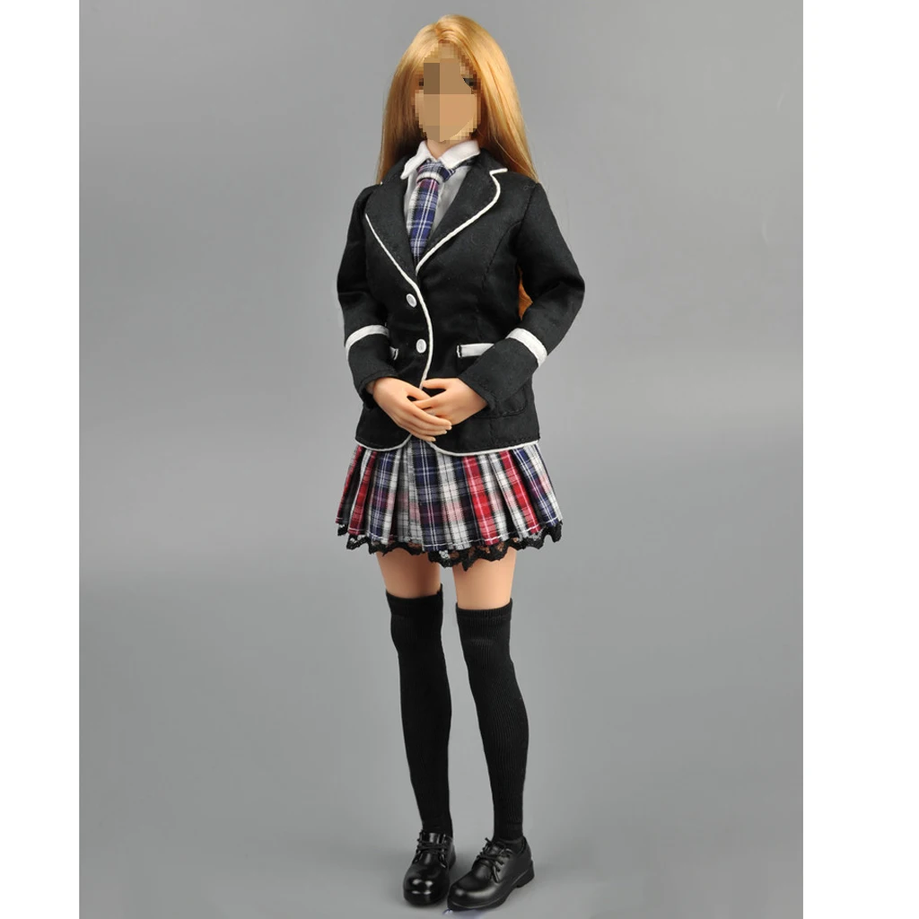 1/6 T-Shirt Denim Jeans Shoes Set 12 inch Female Action Figure Clothes Accessories