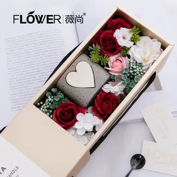 

Factory Direct Weishang Citta 520 Valentine's Day Soap Flower Aromatherapy Candle Gift Box