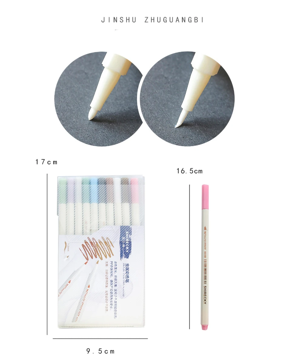 10 шт./кор. маркер для рисования ручки металлический цвет ручка для альбома черная бумага Рисование школьные наборы для рисования белые краски ручки