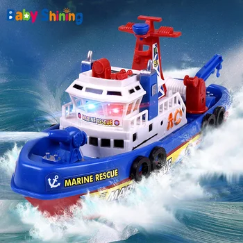 

Baby Shining Baby Toys New Strange Marine Rescue Fire Fighting Boat Light Electric Water Spray Toy Creative Speed Music Plastic