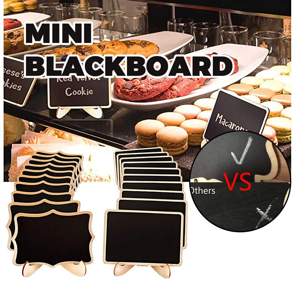 20pcs Crafts Decoration Parties Easel Easy Wipe Food Signs Mini Chalkboard Price Tags Retro Rectangle Message Board Wood Framed | Дом и сад