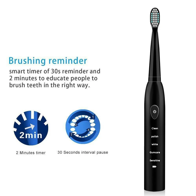 Electric Toothbrush Vibration Adult Children Home Sonic Whitening Charge Five - Speed Waterproof Soft Brush IPX7 Waterproofing Electric Toothbrush Vibration Adult Children Home Sonic Whitening Charge Five - Speed Waterproof Soft Brush IPX7 Waterproofing