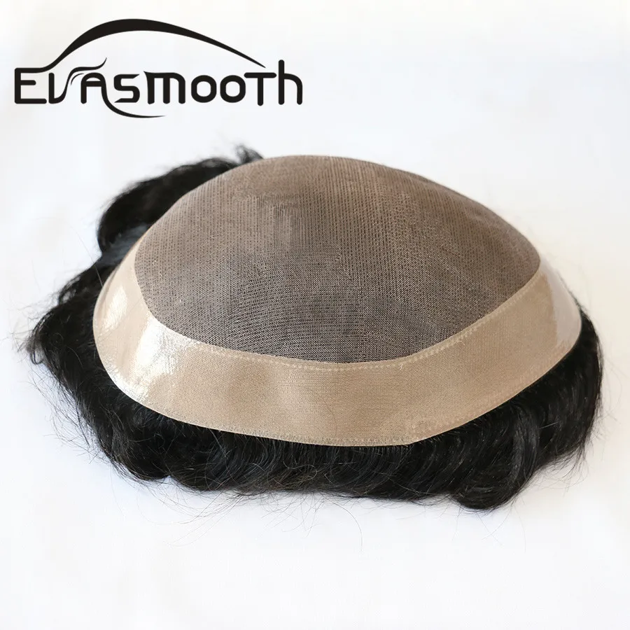 Male Hair Prosthesis Mono Natural Men Wig Hair pieces 100% Human Men Toupee Natural Replacement System Human Toupee