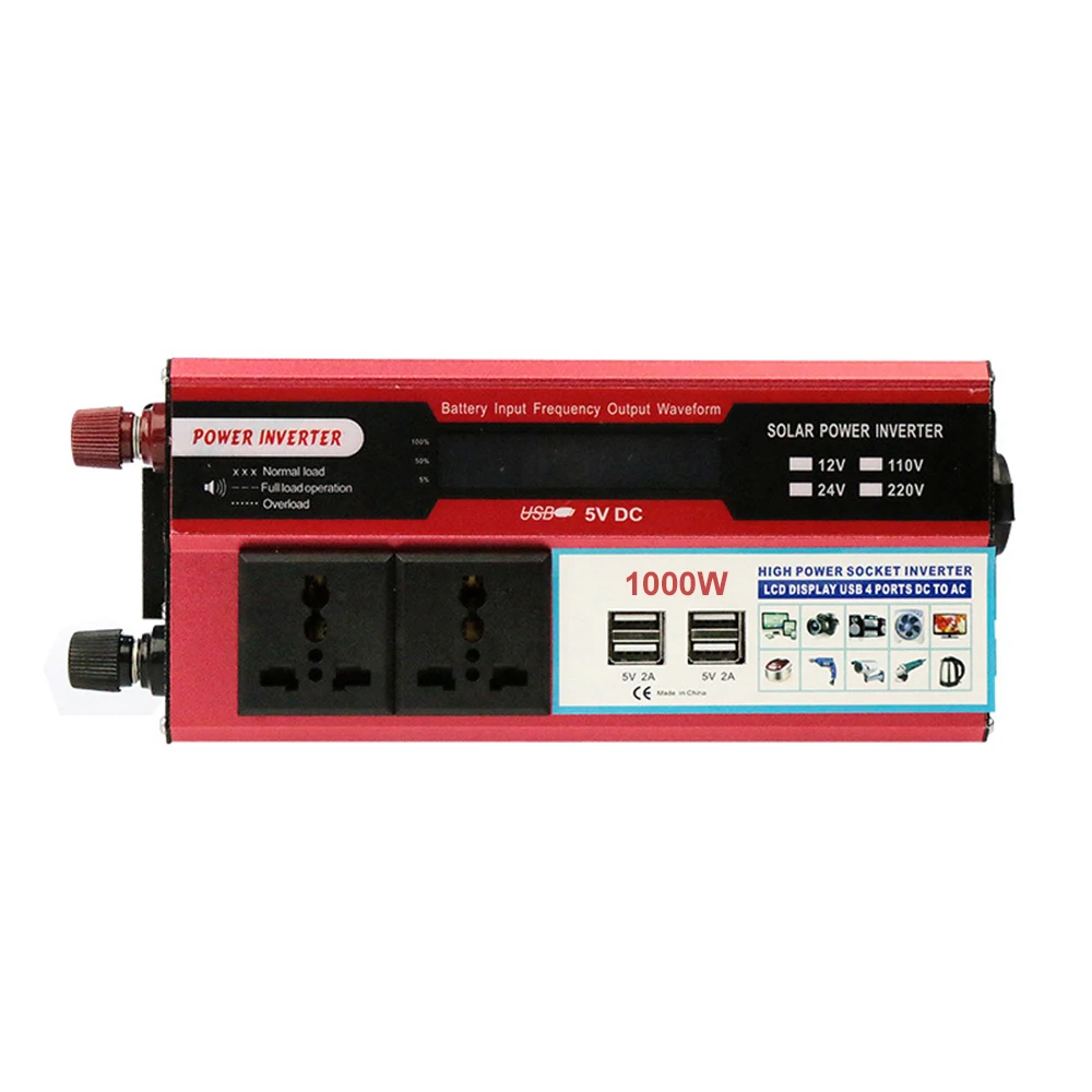 

1000W Car Inverter DC 12V to AC 220V Car Voltage Power invertor Converter Circuit Protection Convertisseur 12V 220V BY016