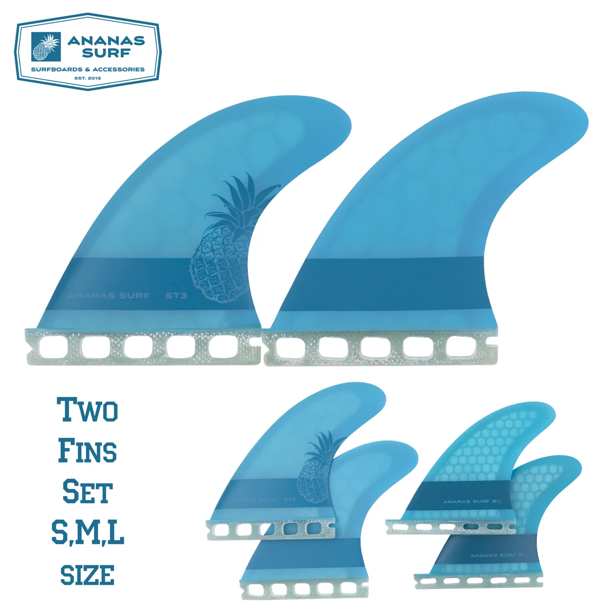 

Ananas Surf surfboard fins, two 2 fins , quad, Future base fin set kitesurfboard wakesurf sup accessories 2019