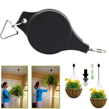 

Retractable Pulley Hanging Basket Pull Down Hanger Flower Plant Baskets Pots For Garden Tools support under 15kg
