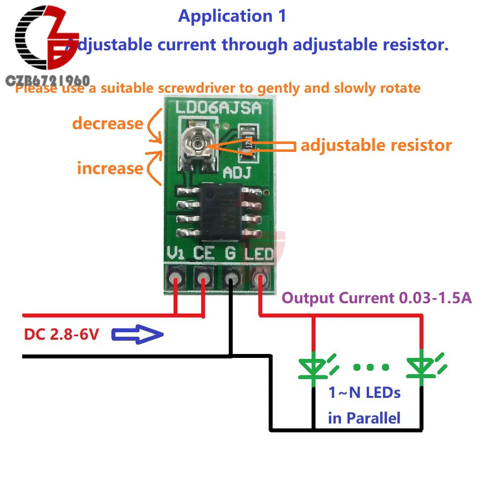 DC 2.V-6V LED Driver Module 30-1500mA Constant Current 3.3V 3.7V 5V PWM Control Board TTL COMS for ARM AVR LED Strip Light