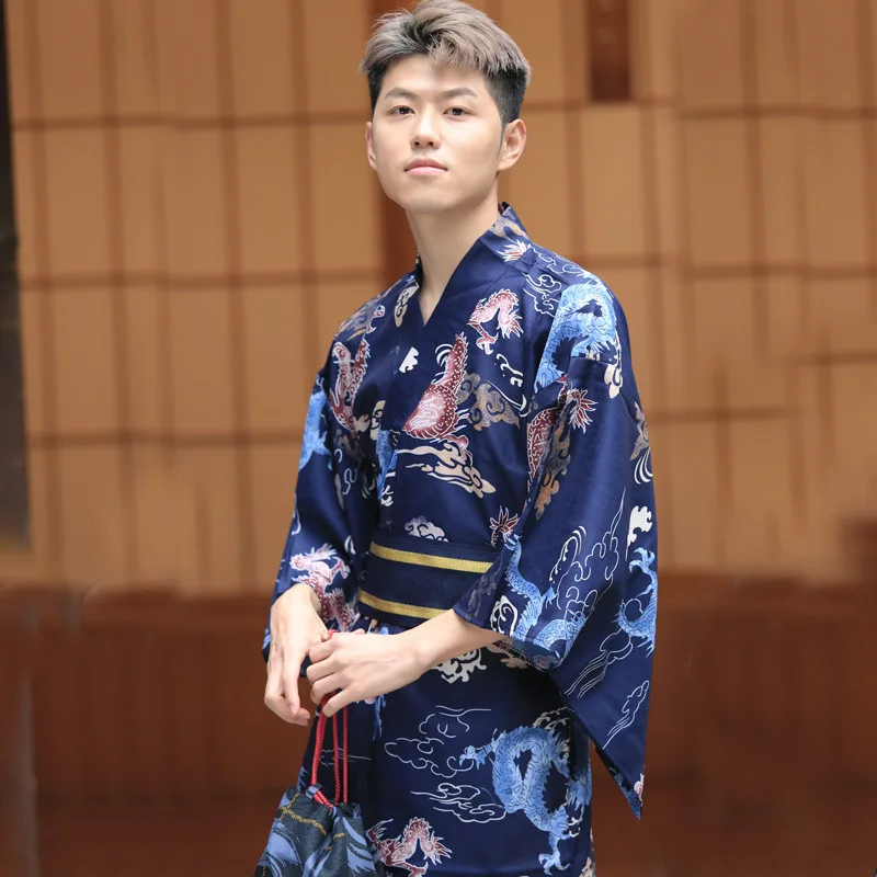 Japanese Kimono Men Samurai Suit Formal Wear Japanese Kimono Autumn and Winter Casual Home Clothing High-quality Printed Fabrics