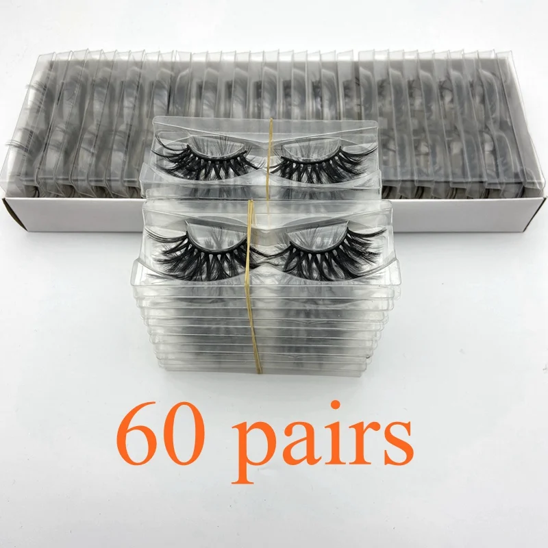 Buzzme 30 пар 29 стилей ресницы натуральные 3D Искусственные ресницы из искусственной норки удлиненные - Цвет: 60 pairs