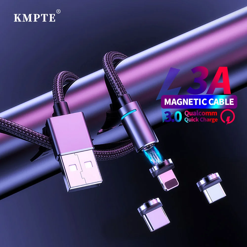 

Magnetic Cable Micro USB Type C Cable For iPhone Xiaomi Samsung Android 3A Fast Charging Magnet Charger USB C Mobile Phone Cord
