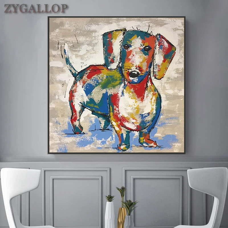 abstract dachshund painting