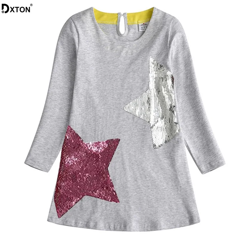 

DXTON 2019 Girls Dress Long Sleeve Winter Girls Costume Dress Cotton Children Clothes Kids Dress For Girls Casual Kids Vestidos