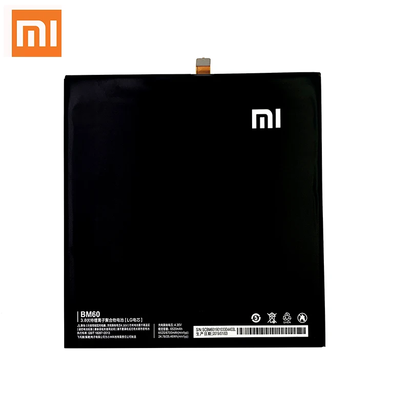 100% Оригинальный аккумулятор для планшета Xiao Mi BM60 6520 мАч Xiaomi Pad 1 Mipad1 Mipad A0101