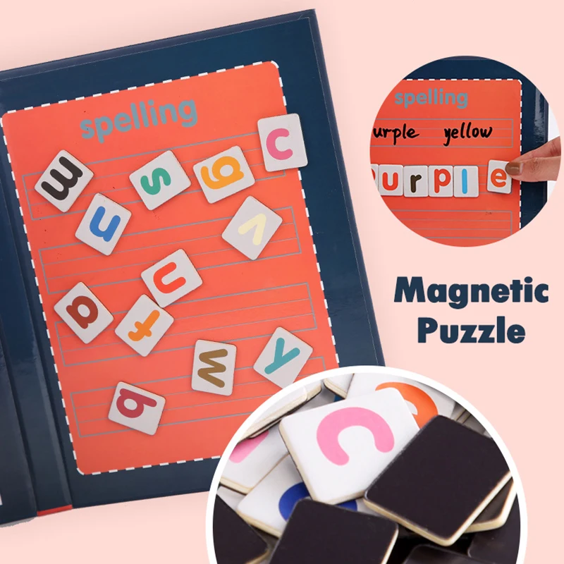 Baby Montessori Education English Alphabet Cards Magnetic Puzzle