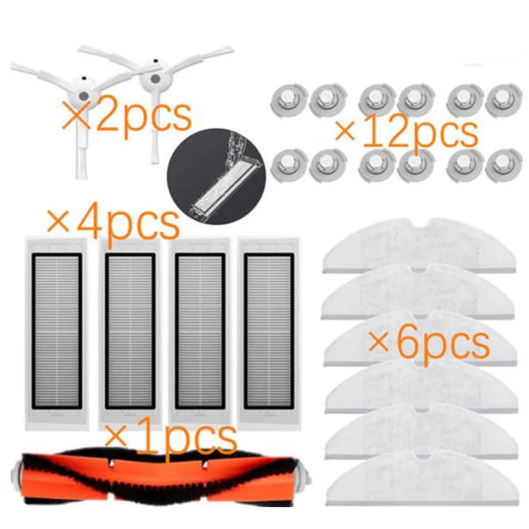 

Wholesale Vacuum Cleaner Parts Set for xiaomi roborock s50 s51 robot Garbage Dust Mop Cloth Filter Wheels Brush Vulnerable Parts