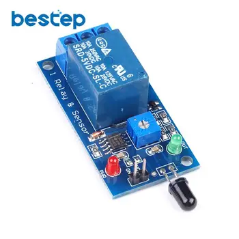 

DC 5V 12V 1 Channel Flame Sensor Module Fire Detection Fire Alarm Sensor Relay Module
