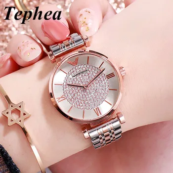 

Diamant femmes montres 2019 or Rose Bracelet Relogio Feminino luxe Quartz dames montre-Bracelet pour femme montre en acier inoxy