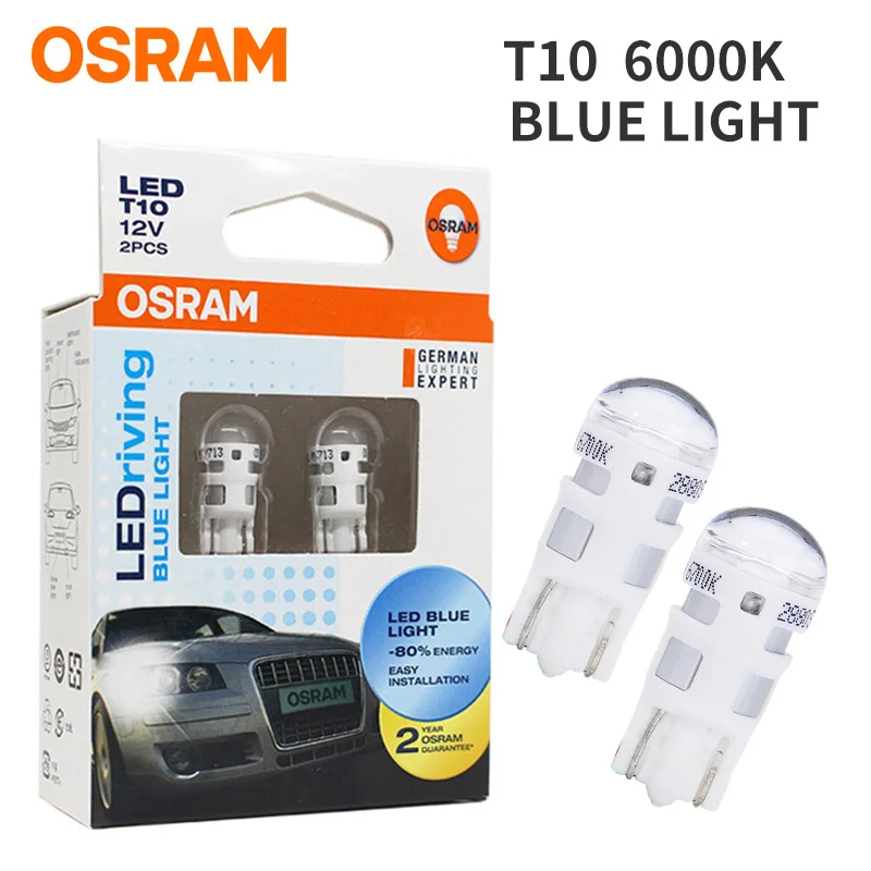 OSRAM T10 led w5w Автомобильный светодиодный светильник сигнала поворота, тормозной светильник для passat b6 peugeot ford mondeo mk4 focus mk2 vw golf touareg volvo - Испускаемый цвет: T10-2880BL Blue