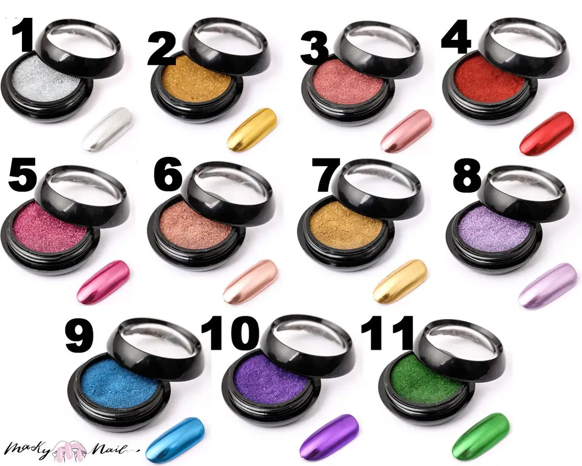 Chrome Powder Mirror Effect Metallic Dip Nail Glitter Silver/Gold NailMirror Pigment Dust | Красота и здоровье