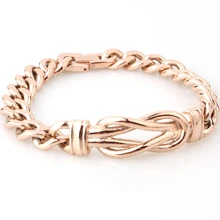 Браслет в стиле панк-браслет, для мужчин и женщин, модная запонка, браслеты, дизайн, розовое золото, нержавеющая сталь, любовь, браслет с узлом