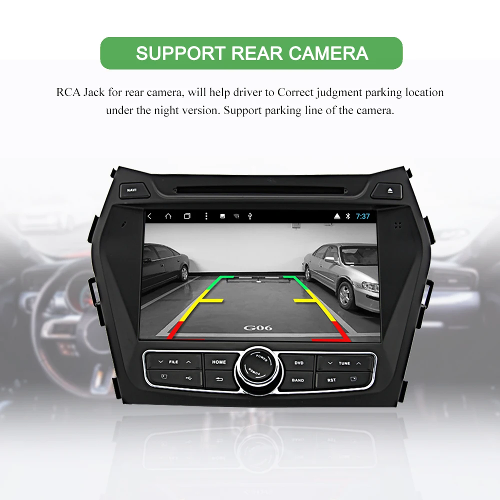 Excellent Bonroad Android 9.0 2Din  Car multimedia player Car DVD Player for Hyundai IX45 / Santa fe Car DVD Radio GPS Navigation Ram4G 6
