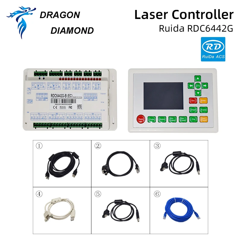 Лазерный станок CO2 Ruida сигнализатор 6442G DSP контроллер + 24V 5A 120W импульсный источник