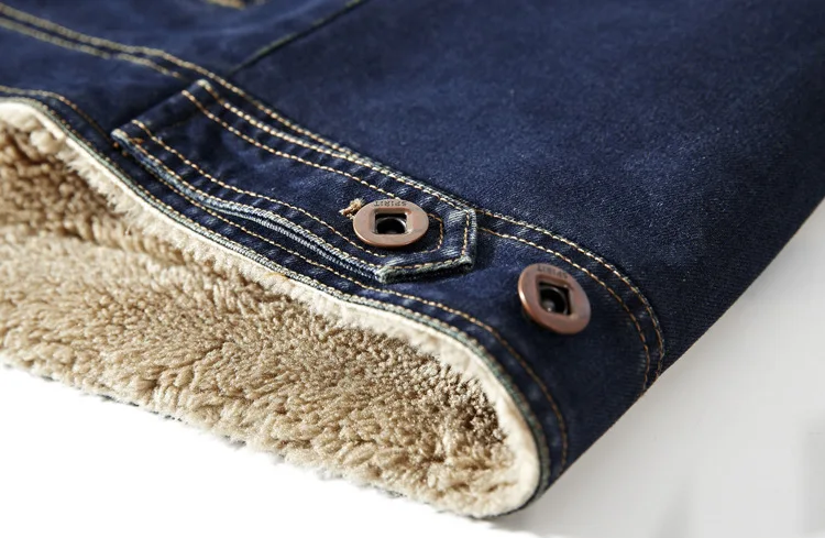 Cotton Coat Winter Hugh Casual Cowboy Cotton Jacket Men plus Velvet Warm Jeans Coat 803