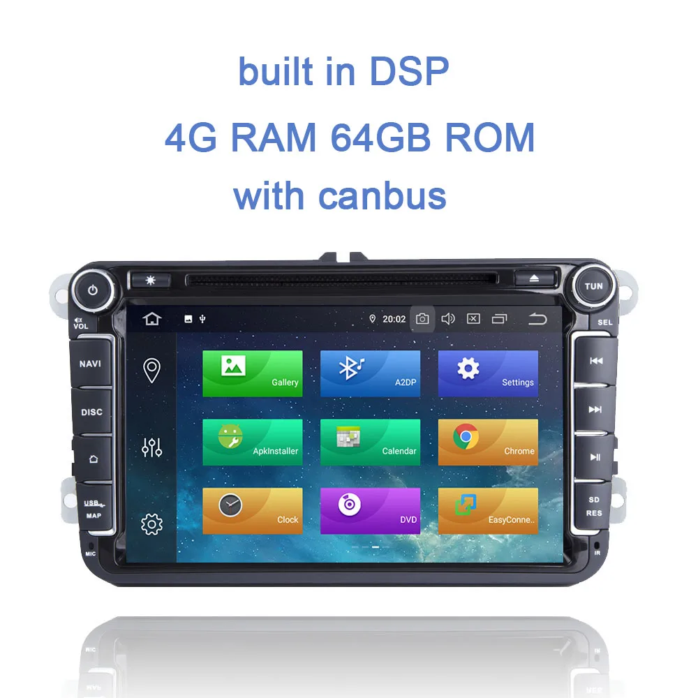 Ips " Android 9,0 автомобильный dvd-плеер Octa 8 Core PX5 4 Гб ram 64G rom Радио BT для карты Wifi TPMS DAB+ для VW Модели Авто Polo, Golf, Passat B5 B6 - Цвет: 64GB ROM DSP canbus