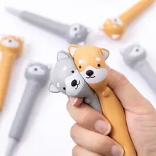 1 шт. мягкая гелевая ручка Kawaii животные кролик декомпрессионные ручки 0,5 мм черные чернила креативные канцелярские принадлежности гибкие подарочные принадлежности(tt-4039