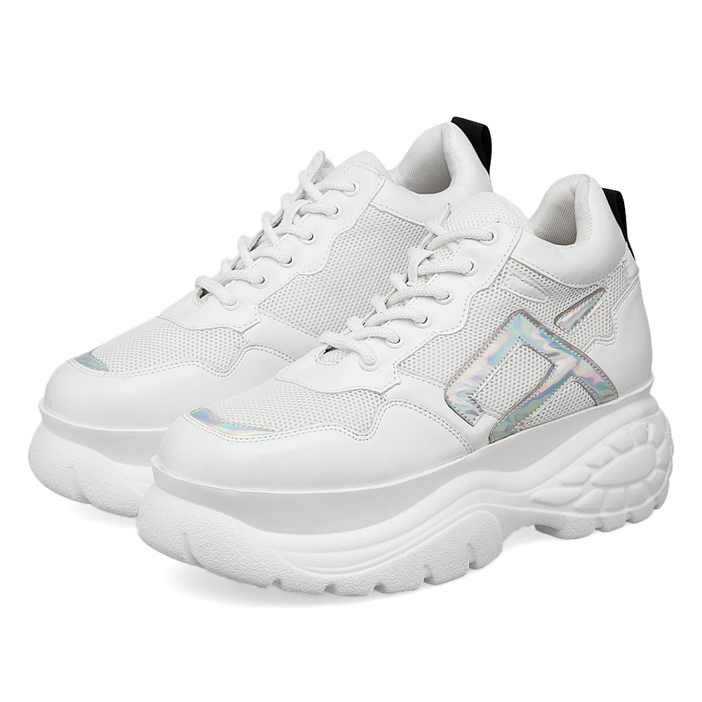 white tennis shoes with platform