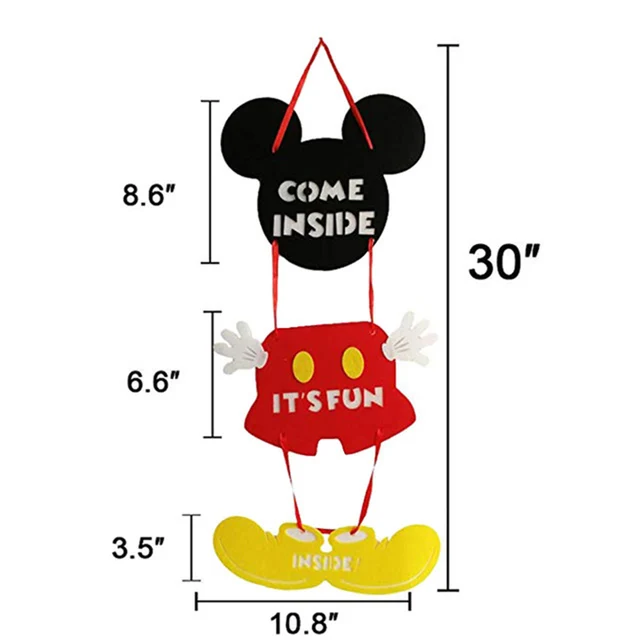 Mickey Mouse Theme Party Banner Party 6 People Disposable Plate Napkin Cup Cake Toppers for Kids Favor Flag Decoration Gifts Door hanger 1lot