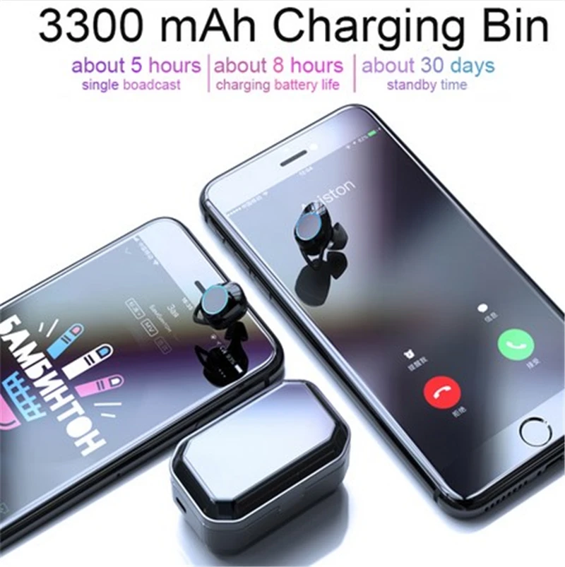 TWS G02 Bluetooth V5.0 стерео беспроводные наушники HIFI Звук Музыка Спортивная гарнитура IPX7