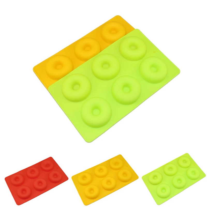 4Pcs/Lot Donut Pan Silicone Mold 6 Cavity Non-Stick Molds Tray Doughnuts Muffin Cups Mould Cake Baking Ring Biscuit Moulds | Дом и сад