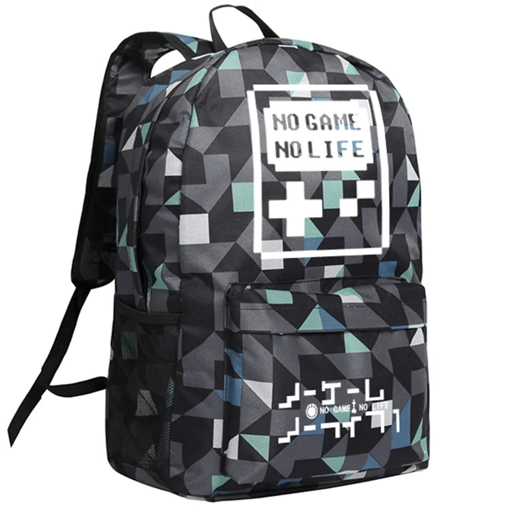 Рюкзак No Game No Life из японского аниме Mochila черный рюкзак для подростков школьная сумка