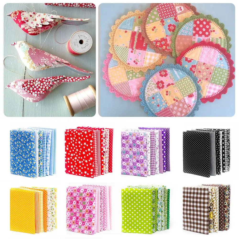 7PCS 50X50cm Cotton Fabric Squares Bundle Patchwork Pre-Cut Quilt For DIY Handmade Cloth Bag Needlework Scraps | Дом и сад