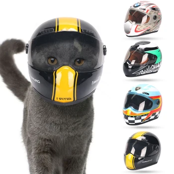 

Puppy Cat Hat Helmets Cool Fashion Outdoor Caps with Motorcycles Photo Props Pet Protecting Accessories for Small Pets