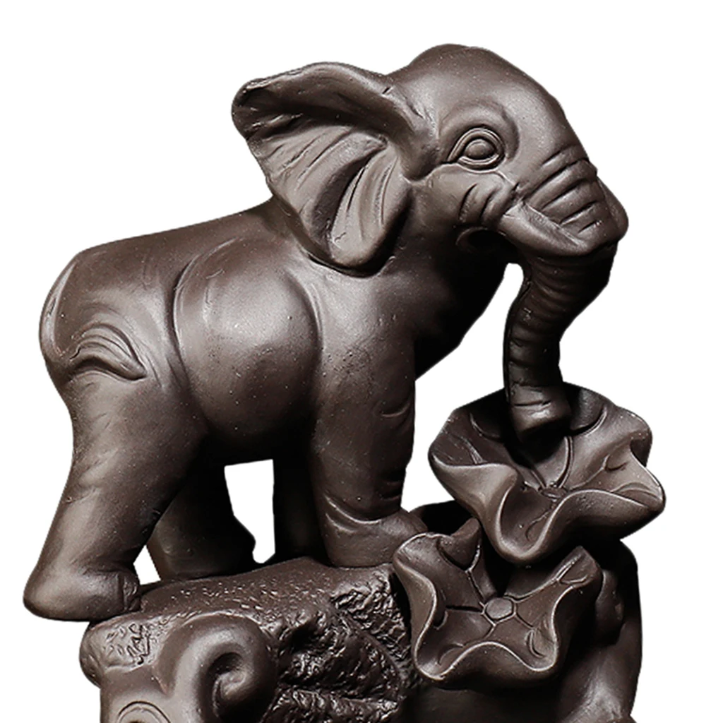 Elephant Shaped Backflow Incense Burner Stick Cone Holder Decor