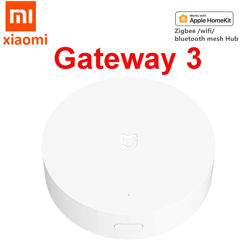 Xiaomi novo multimodo casa inteligente gateway zigbee, wifi, bluetooth, em malha, hub, funciona com mijia, app, apple homekit, hub