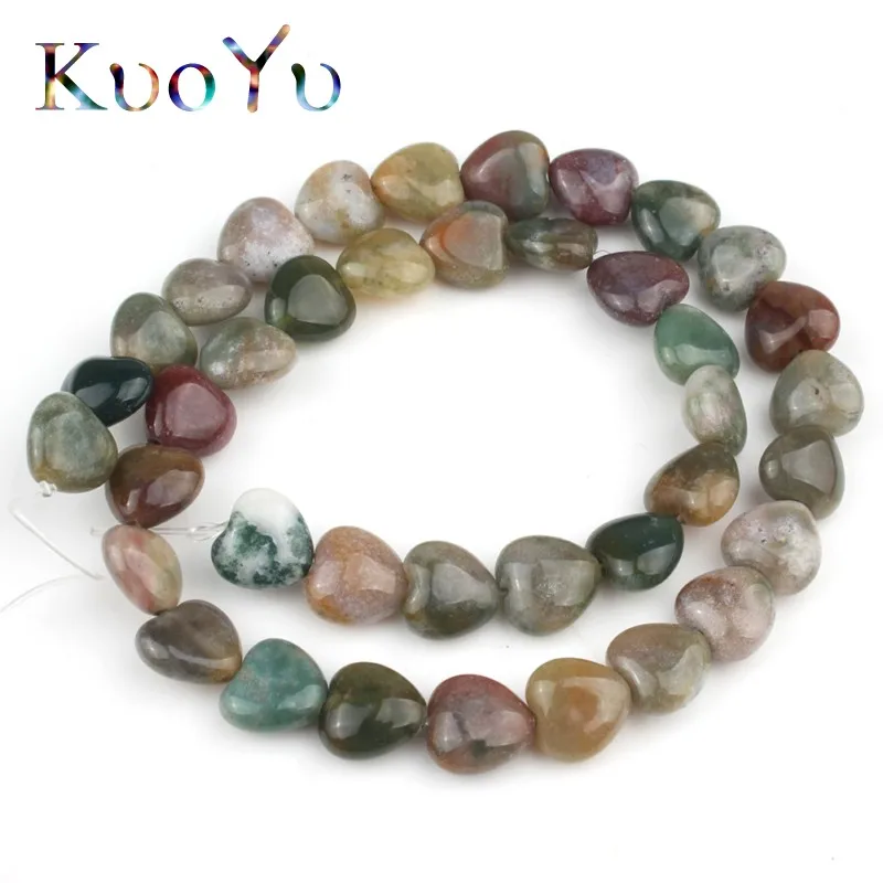 India agate 10X10 мм Сердце Любовь Howlite Unakite Jaspers каменные бусины россыпью Spacer натуральный камень бисера для самостоятельного изготовления ювелирных изделий Браслеты 15 нитей - Цвет: India agate