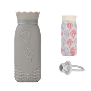 

Simple water bottles microwave heating silicone bottle knitted sleeve macaron portable thermos to send protective cover
