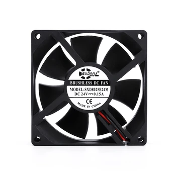 

2pcs 24V 8025 80mm Dual Ball cooling fan Silent 80mm PC Computer 8025 80x80x25MM 8cm 2Pin 24V Cooling Cooler Fan 0.15A 3000RPM