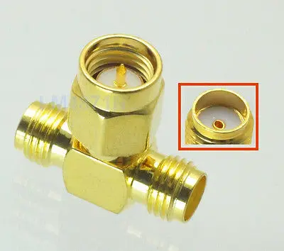 

DHL/EMS 50 Sets SMA Male to Two SMA Female Triple T RF Adapter Connector 3 Way Splitter -C1