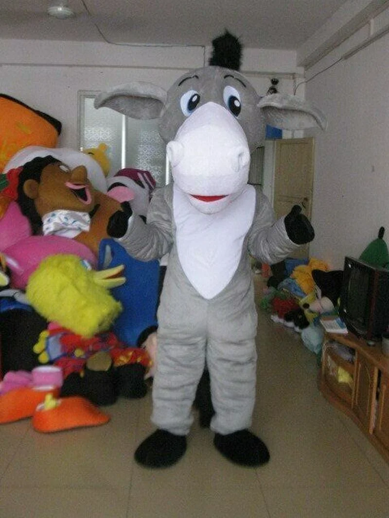 Halloween Lovely Deluxe Grey Donkey Mascot Costume Suits Cosplay Party Game Dress Outfits Clothing Promotion Carnival Adults |