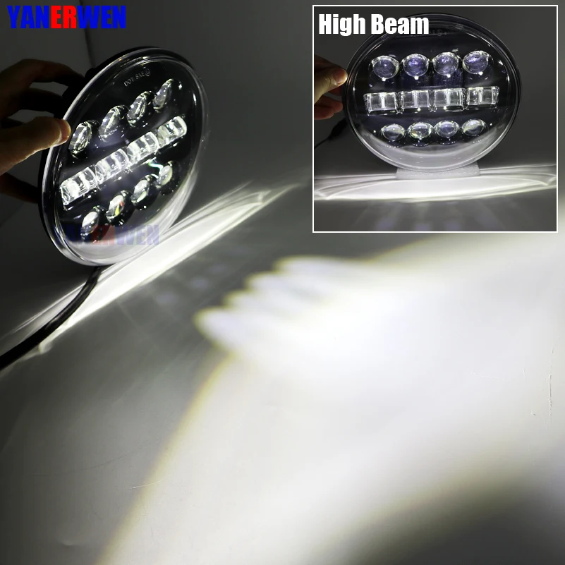 New7 дюймов светодиодный фонарь 60 вт высокий/Низкий луч H4 свет проектора для Softail Touring Electra Glide Road King мотоцикл налобный фонарь