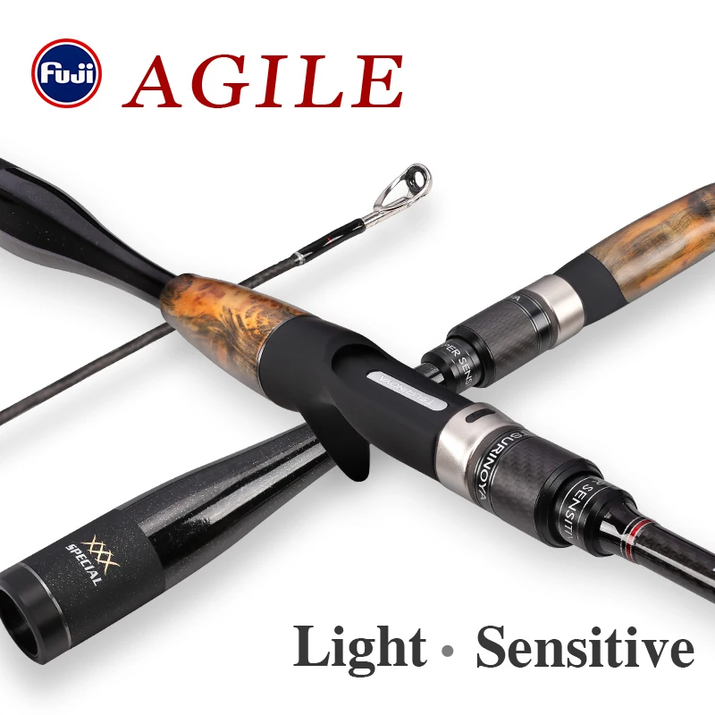 US $142.69 TSURINOYA Fishing Rod AGILE X Wrapping FUJI Accessories 196m 201m LML Ultralight Carbon Fiber Grip Spinning Casting Rod