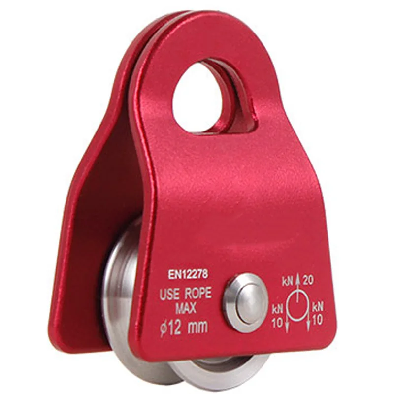 

20Kn Climbing Pulley Heavy Duty Single Swivel Rope Pulley Fixed Micro- Rope Pulley for 15Mm Rope Rappelling Survival Equipment