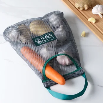

Fruit Vegetable Hanging Mesh Storage Bag Breathable Reusable Mesh Bags Organizer Eco Reusable Shopping Tote Bag