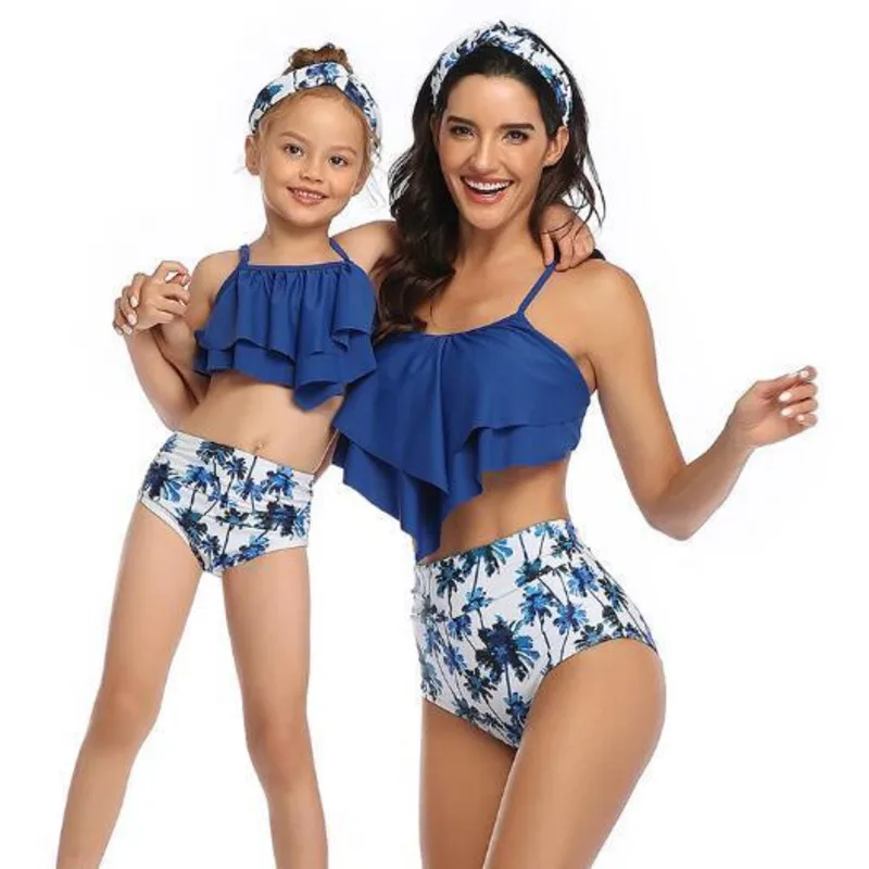 2020 Family Matching Two Piece Swimsuit Mother Daughter Swimwear Swimming Suit For Women Bikini Girl Swim Wear Maillot De Bain |