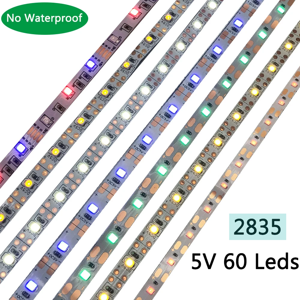 5 м/лот 2835 в 60 светодиодов RGB Светодиодная лента без водонепроницаемого для