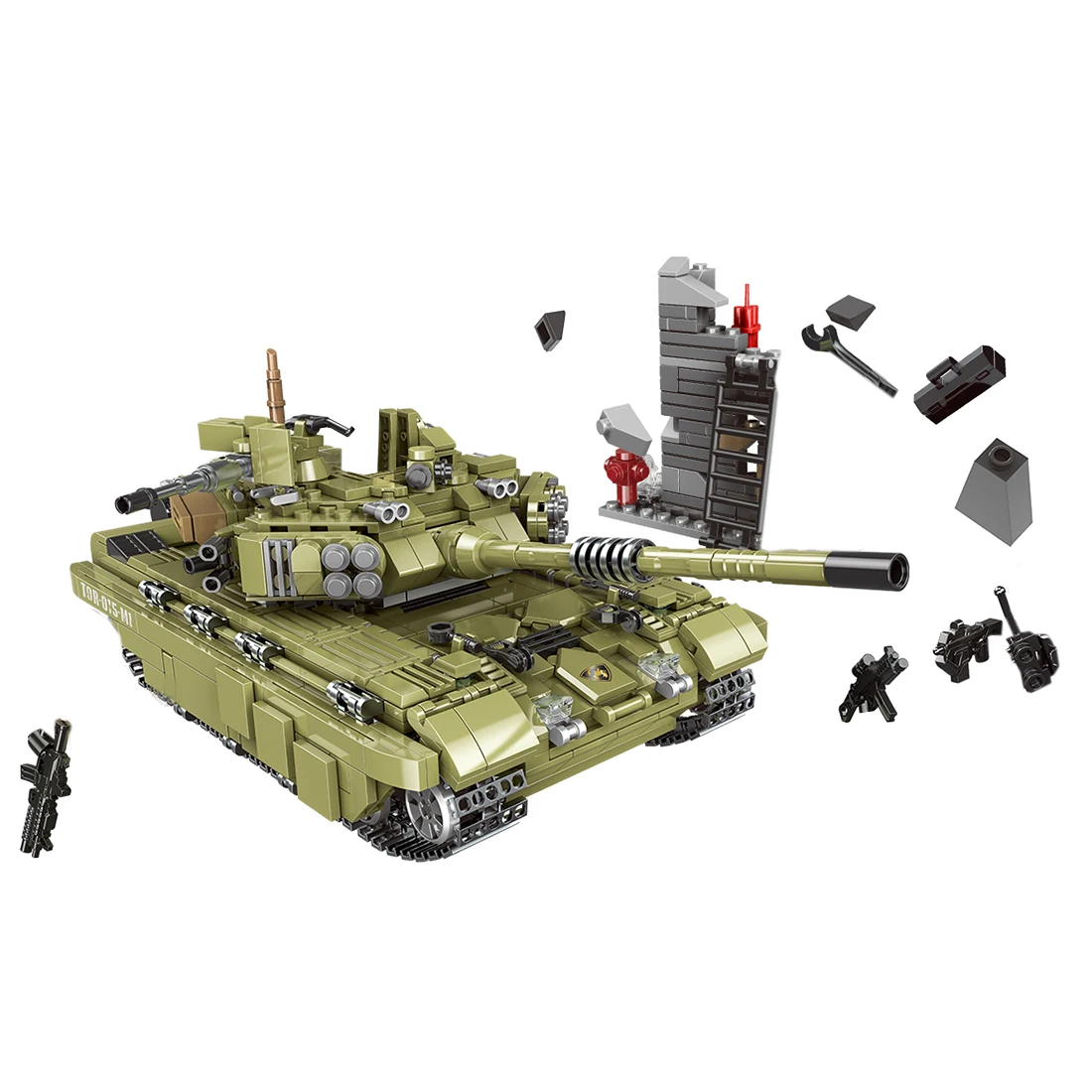 

1386Pcs DIY Small Particle Military Series Building Block Model Set for 100% Building Block Brands - Scorpio Tiger Tank